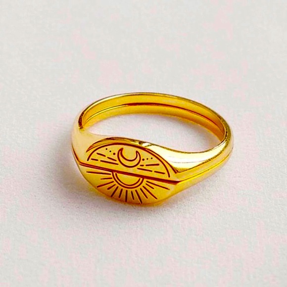 🍒3/$30 New Sun & Moon Signet Rings - Picture 3 of 4